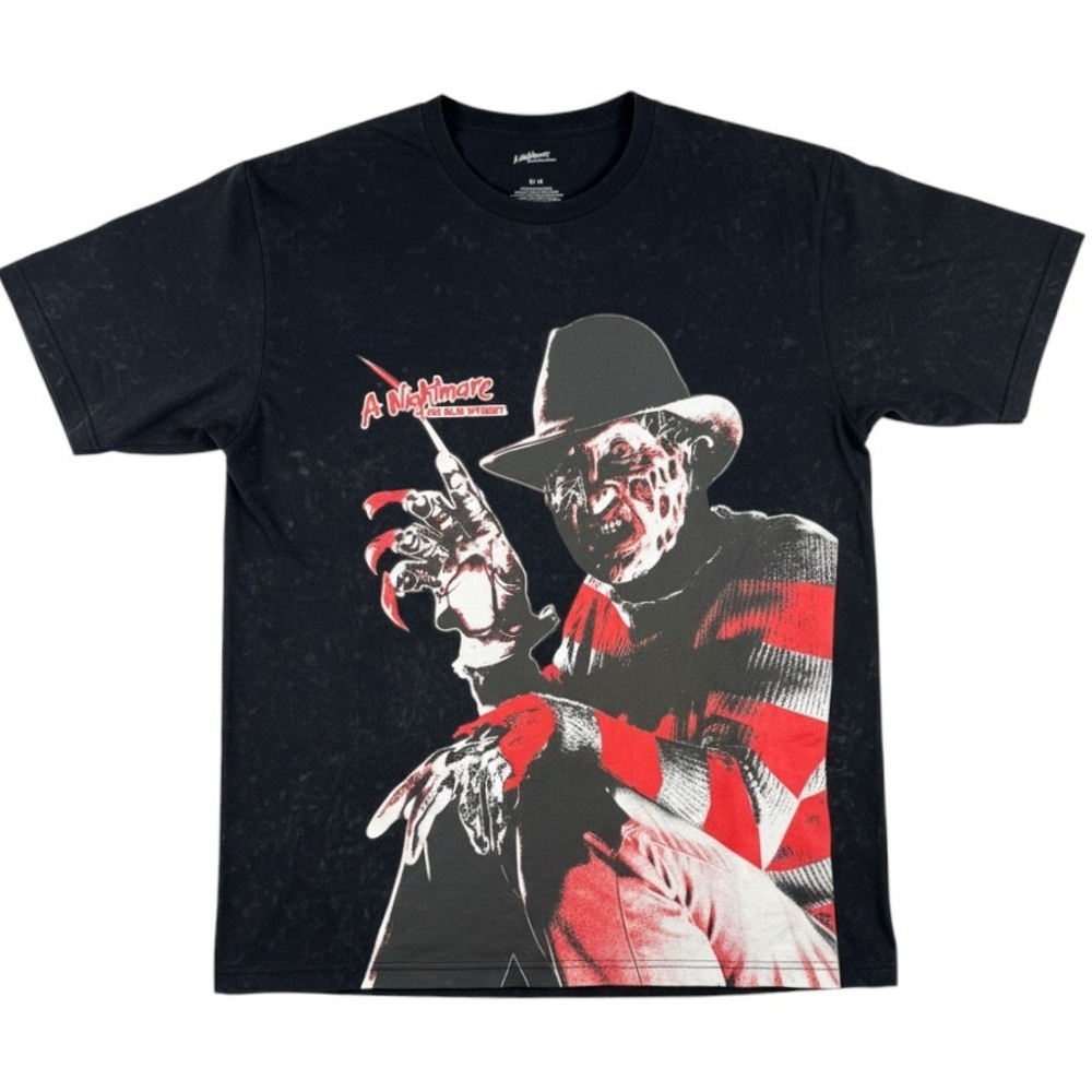 Mad Engine Nightmare on Elm Street Freddy Krueger Graphic Tee Black Mens Medium